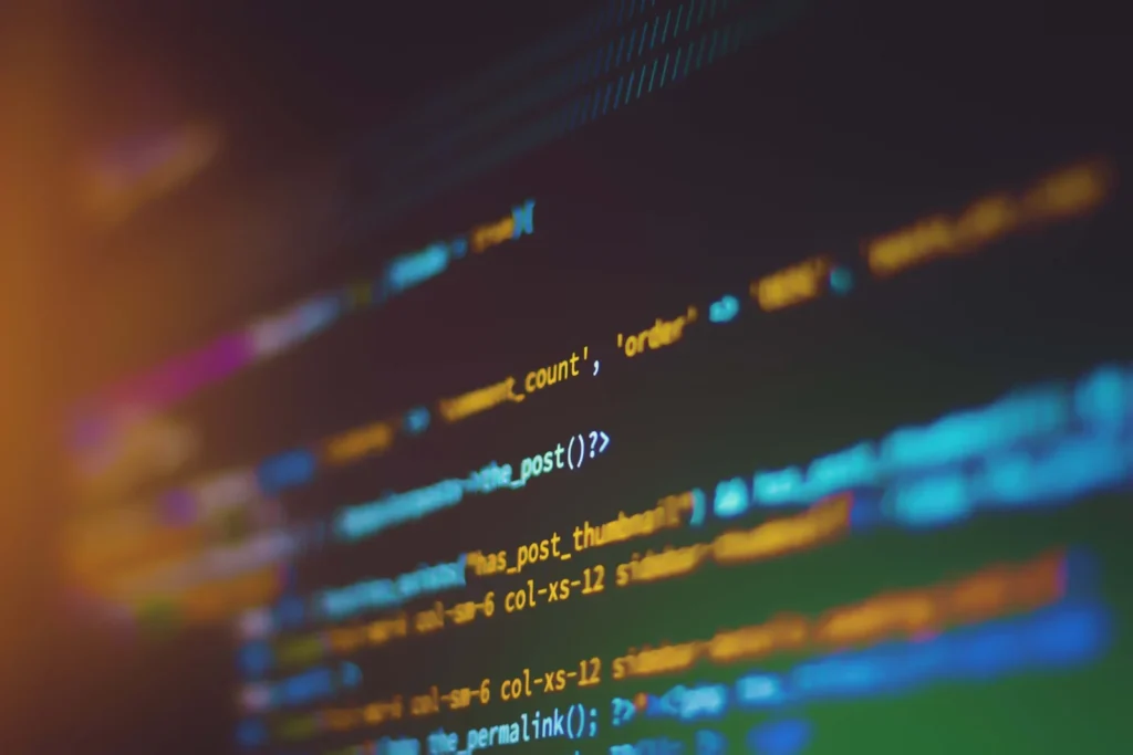 Web development interface displaying code snippets and design elements